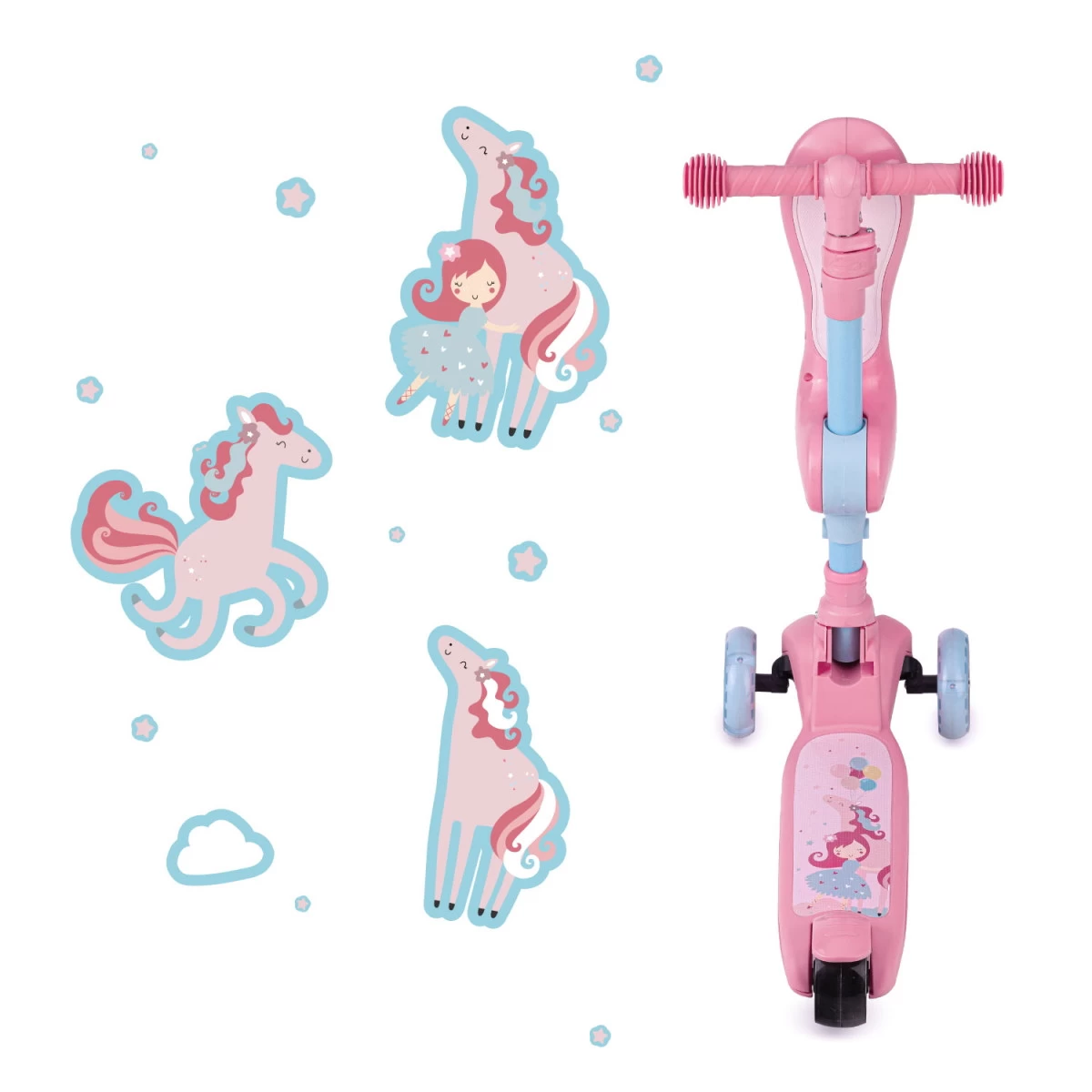 Momi Kiuru Pink 2-in-1 Step/Loopfiets HUBA00034 - Afbeelding 8