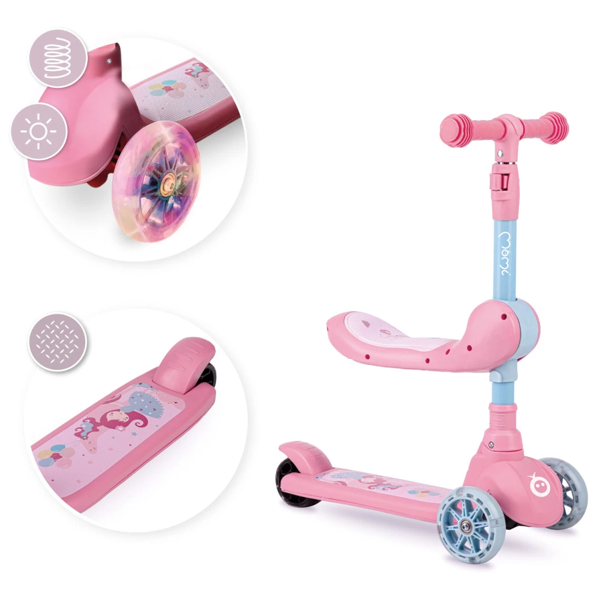Momi Kiuru Pink 2-in-1 Step/Loopfiets HUBA00034 - Afbeelding 9