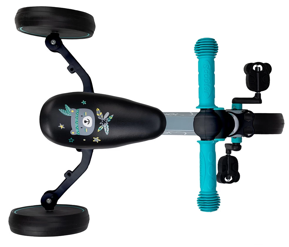 Momi Loris Grey/Turquoise 4-in-1 Ride-On Loopfiets ROBI00041 - Afbeelding 4