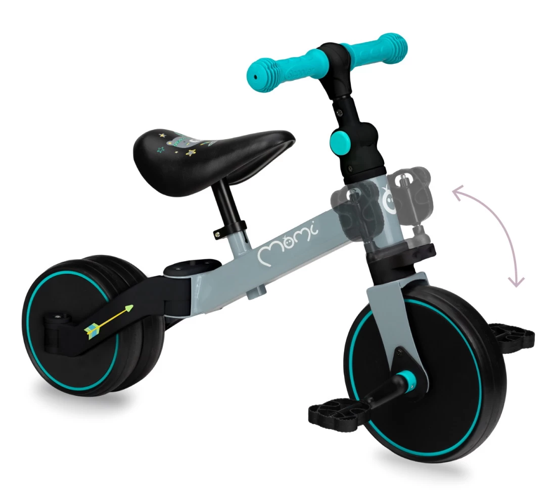 Momi Loris Grey/Turquoise 4-in-1 Ride-On Loopfiets ROBI00041 - Afbeelding 6