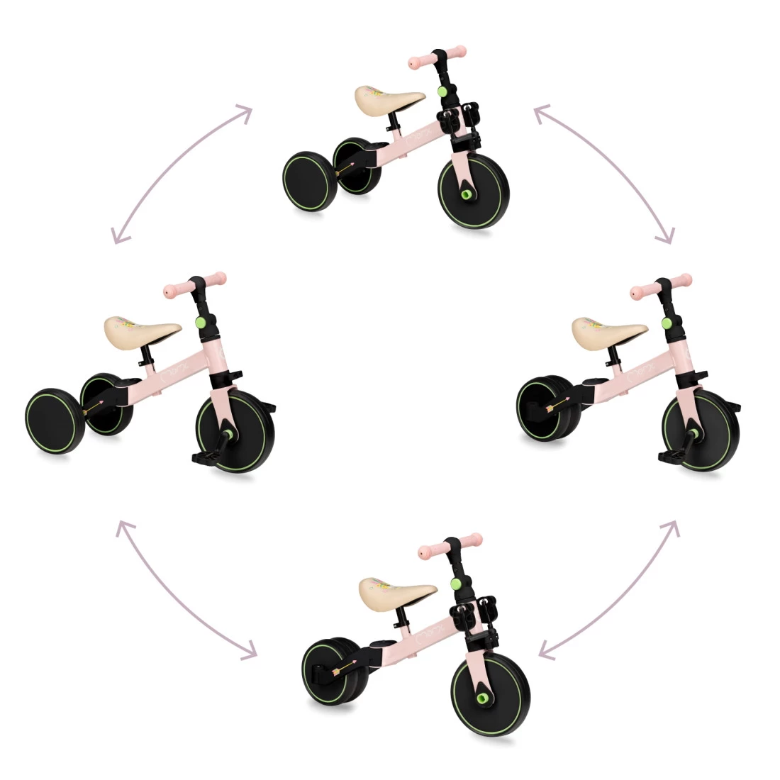 Momi Loris Pink 4-in-1 Ride-On Loopfiets ROBI00039 - Afbeelding 9