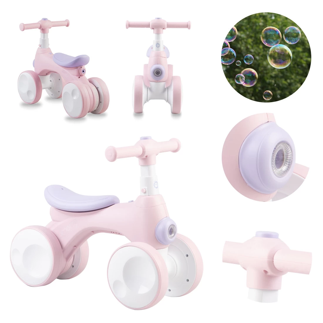 Momi Tobis Pink Ride-On Bubbles Loopfiets ROBI00042 - Afbeelding 9