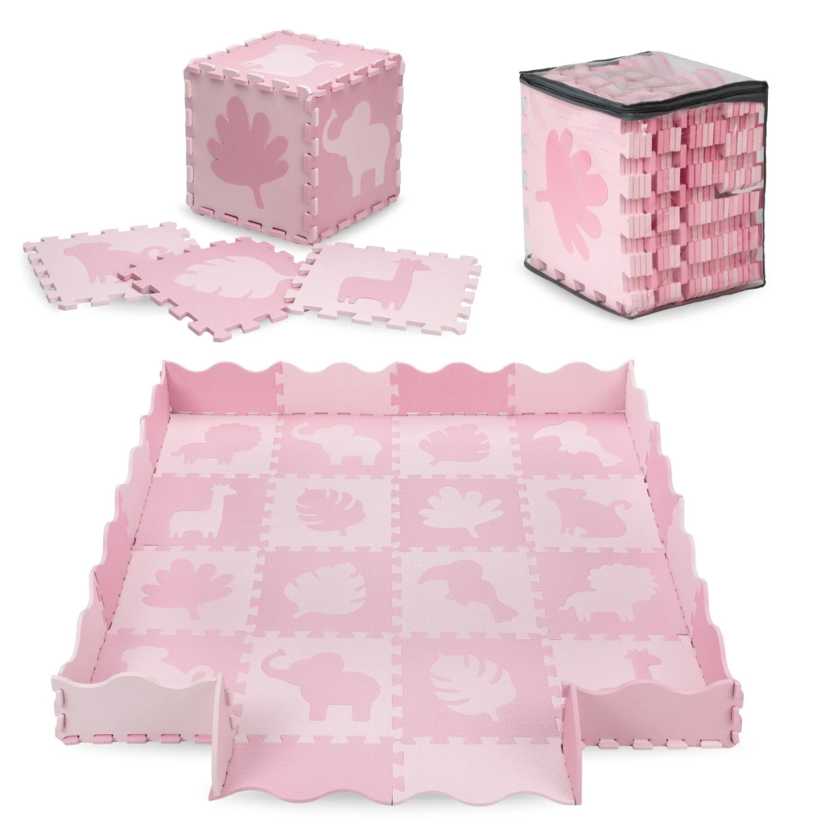 Momi Zawi Pink Schuimrubberen Puzzelmat Met Rand MAED00012 - Afbeelding 8