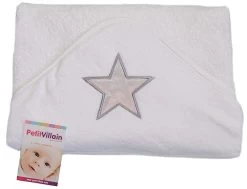 Petit Villain Ster Wit/Grijs Badcape