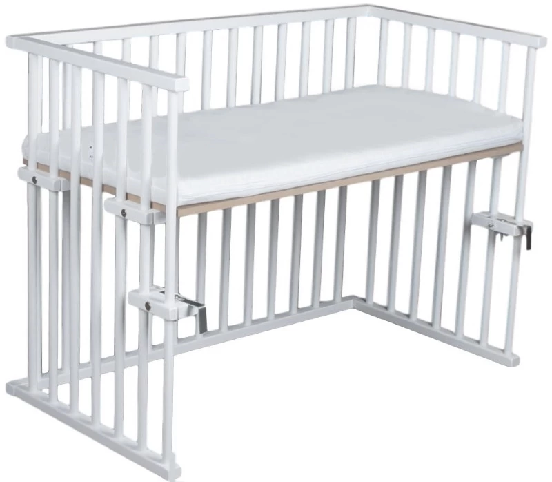 Amal II Piccolo Wit Babywieg Aan Bed Incl. Matras