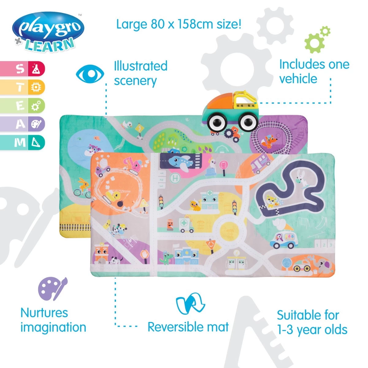 Playgro City To Country Jumbo Omkeerbaar Speelkleed P0188241 - Afbeelding 10