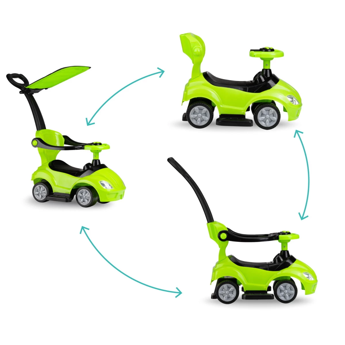 QKids Lolo Lime Green 2-in-1 Ride-on Loopauto QKIDS00007 - Afbeelding 7
