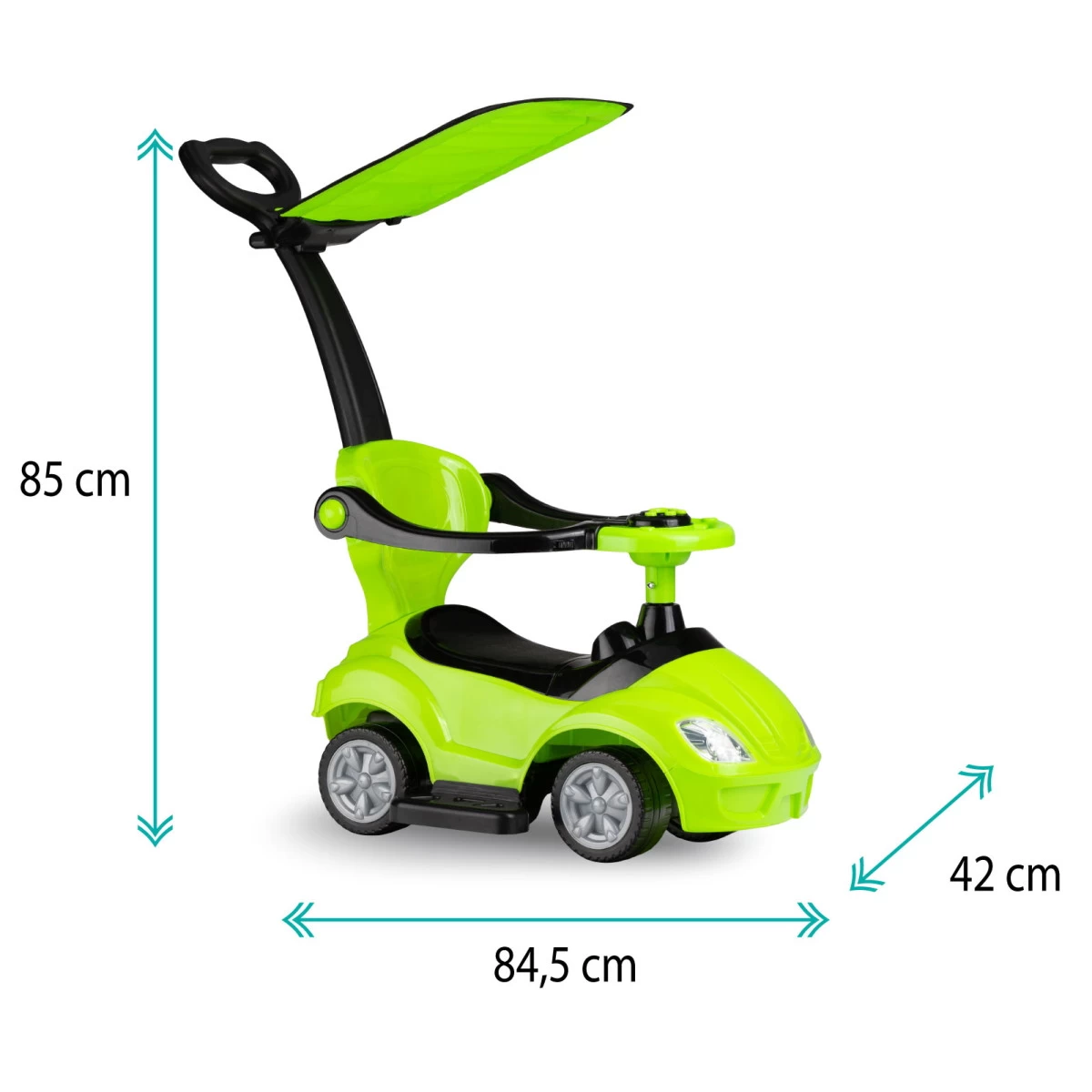 QKids Lolo Lime Green 2-in-1 Ride-on Loopauto QKIDS00007 - Afbeelding 9