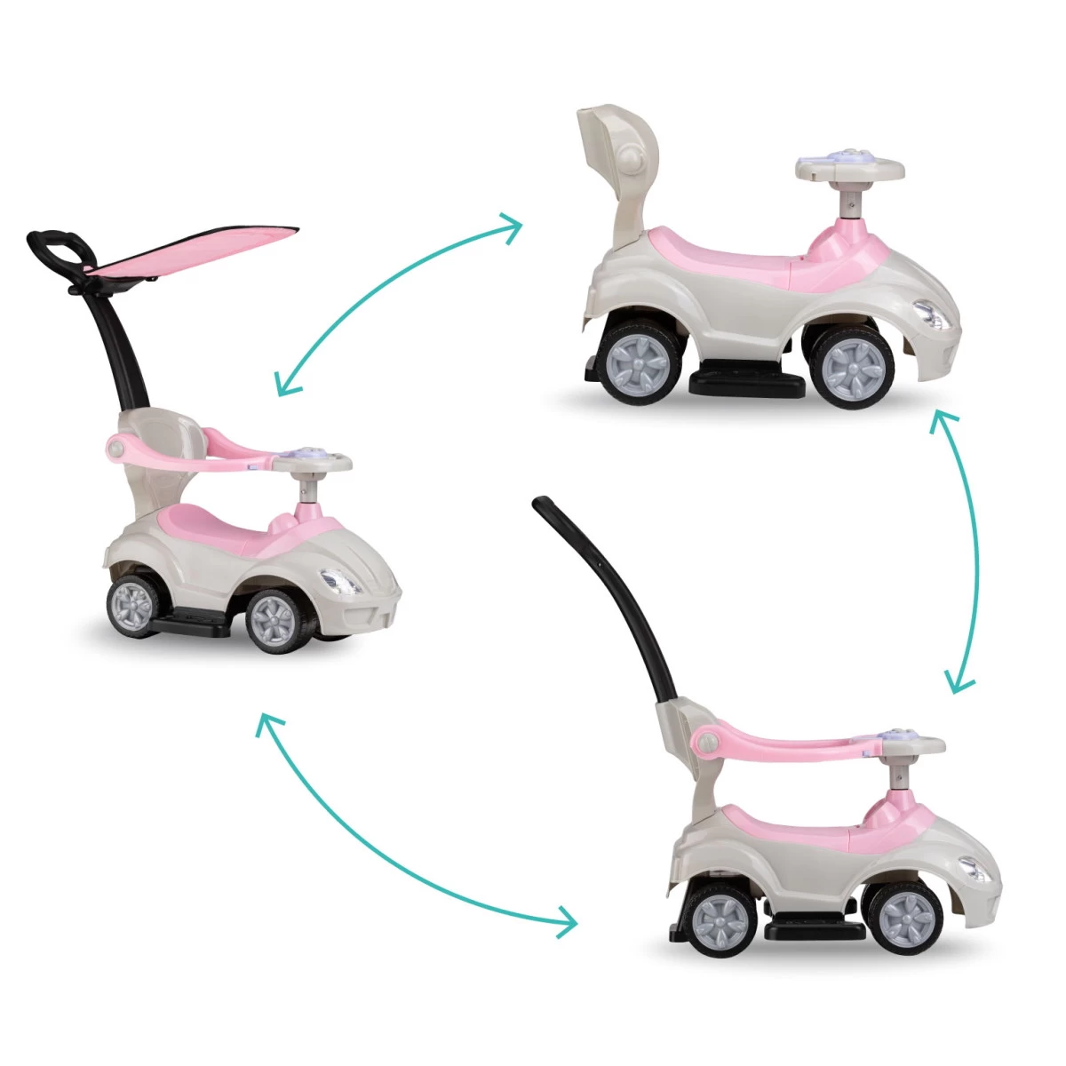 QKids Lolo Pink 2-in-1 Ride-on Loopauto QKIDS00006 - Afbeelding 7