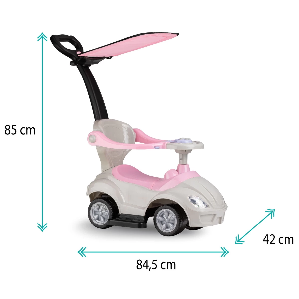 QKids Lolo Pink 2-in-1 Ride-on Loopauto QKIDS00006 - Afbeelding 9