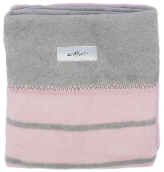 Zaffiro Grijs & Lichtroze Gestreept 75 X 100 Cm Wiegdeken 15120 - Afbeelding 4
