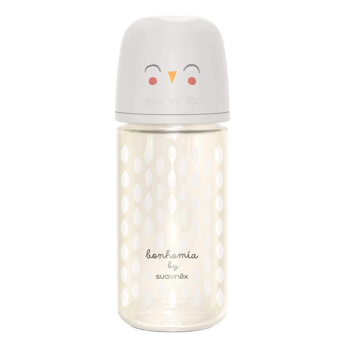 Suavinex Bonhomia Feather Beige 240 Ml Glazen Fles SXSBX5080897