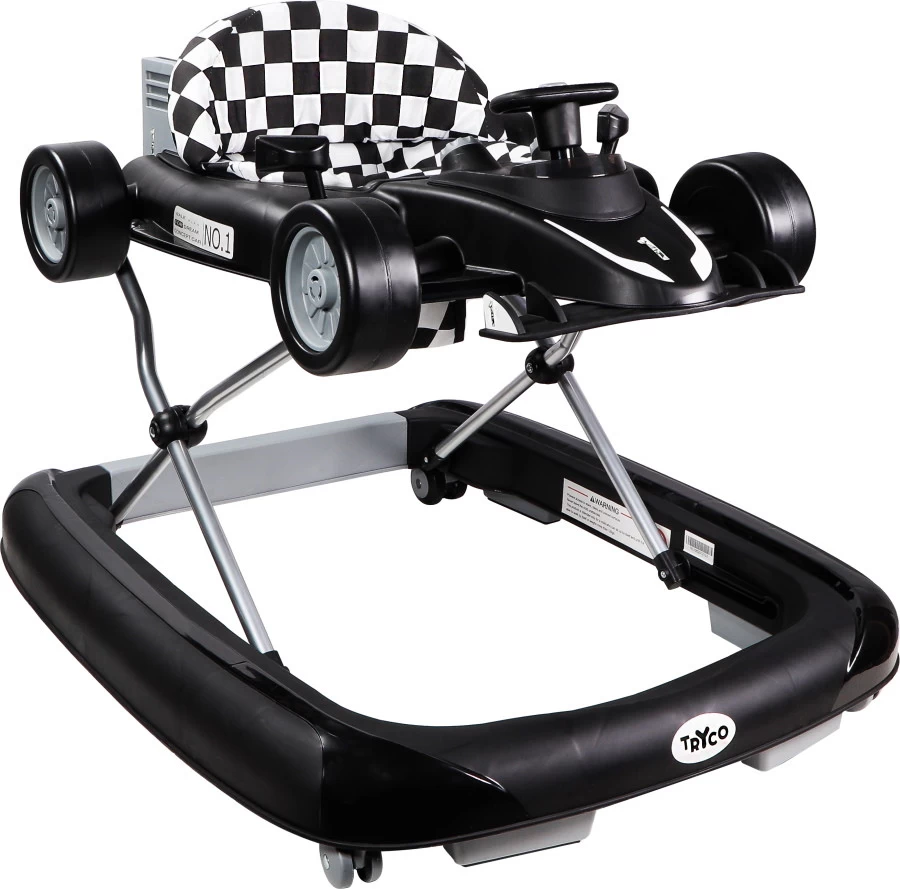 Tryco F1 Racer Black 2-in-1 Loopstoel En Loopwagen TR-362703 - Afbeelding 6