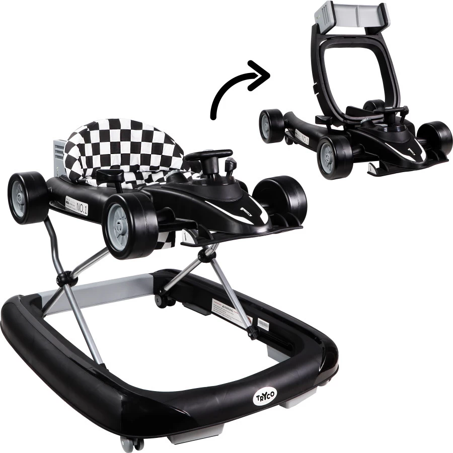 Tryco F1 Racer Black 2-in-1 Loopstoel En Loopwagen TR-362703