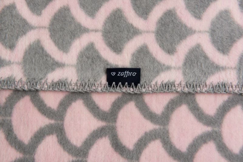 Zaffiro Grijs & Lichtroze Halve Cirkels 75 X 100 Cm Wiegdeken 40726 - Afbeelding 3