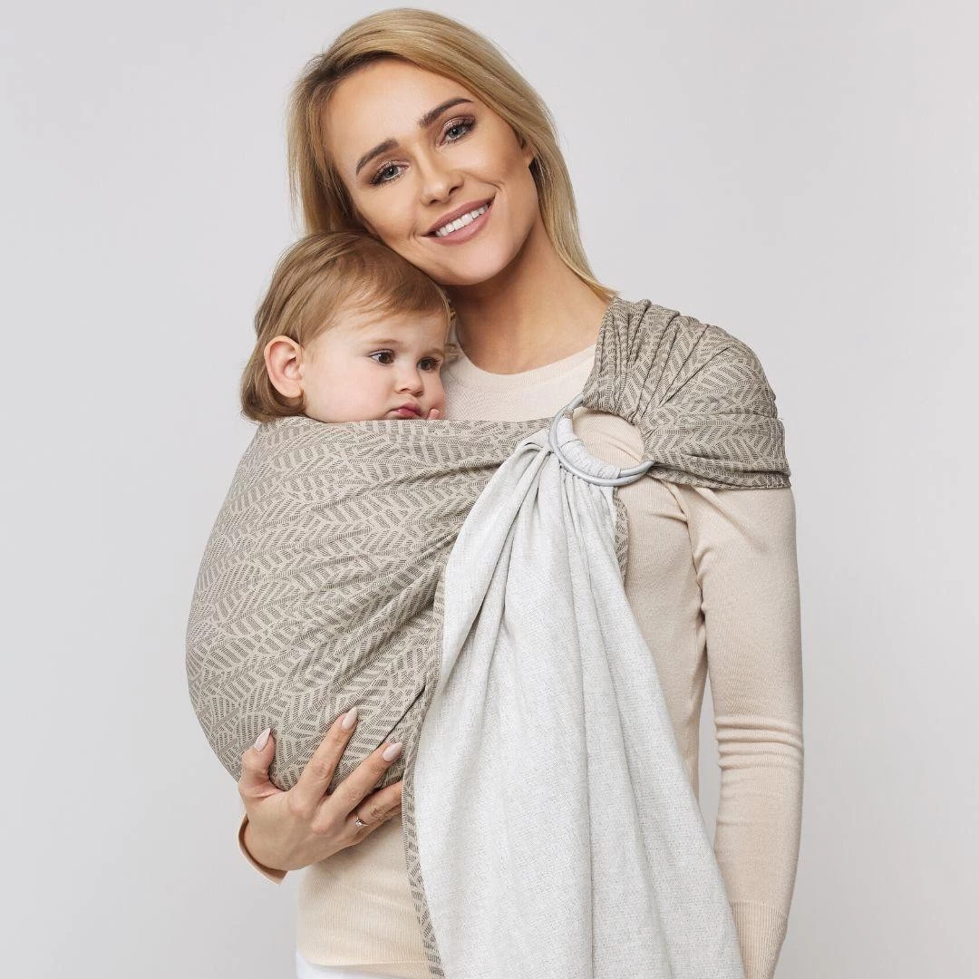 Zaffiro Hug Me Beige Leaves Draagdoek N16 7855 - Afbeelding 2