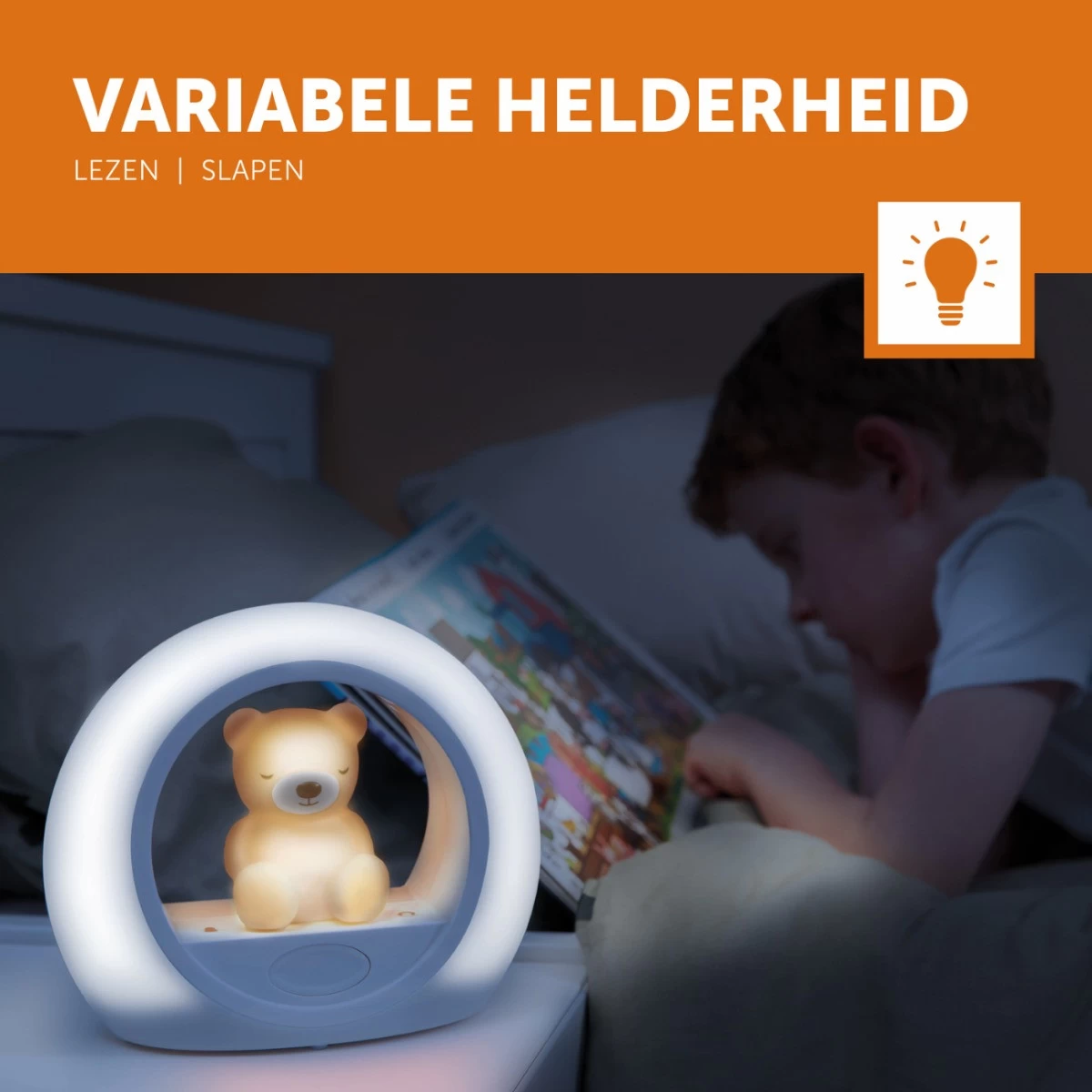 Zazu Billy Beer Bruin Nachtlampje ZA-BILLY-02 - Afbeelding 4