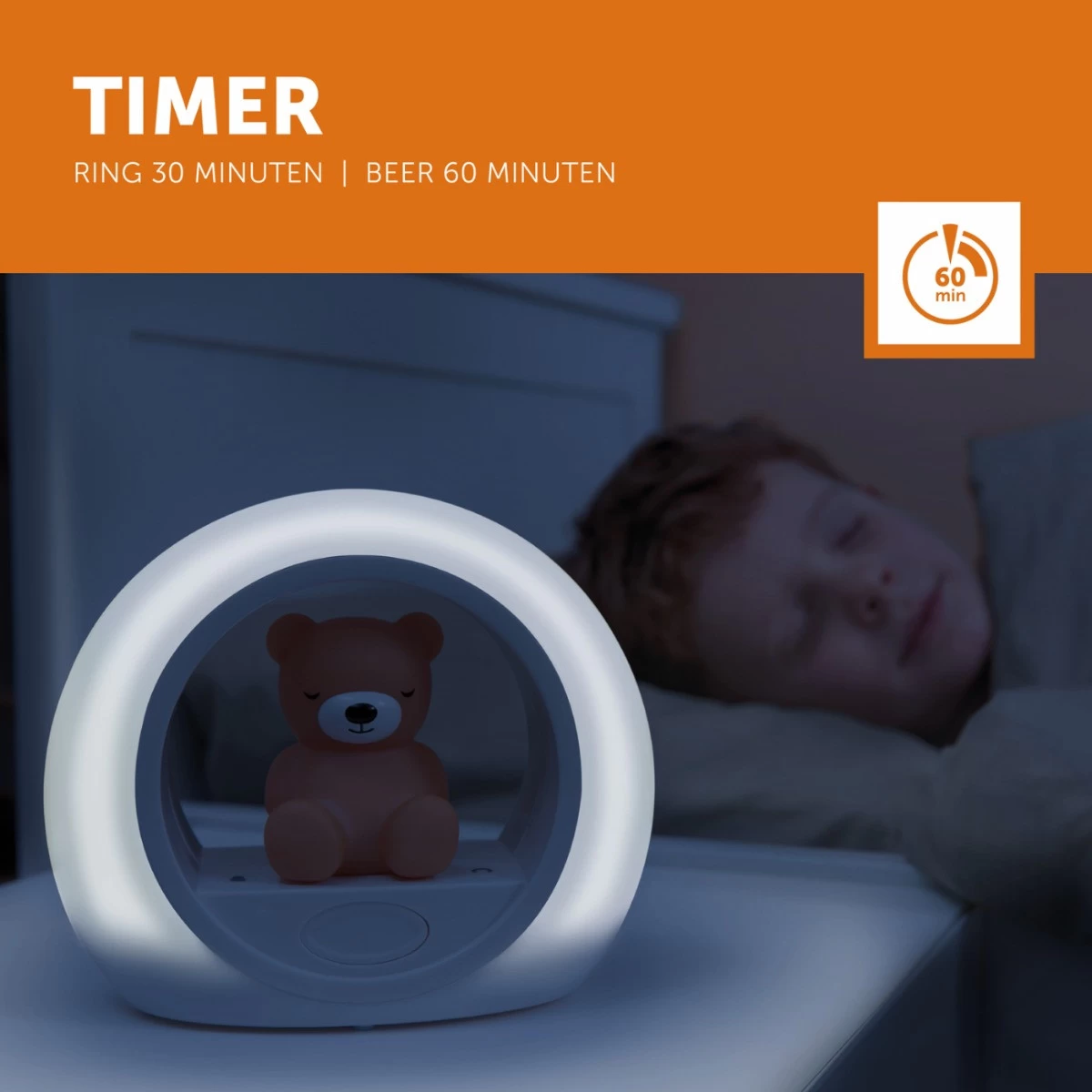 Zazu Billy Beer Bruin Nachtlampje ZA-BILLY-02 - Afbeelding 5